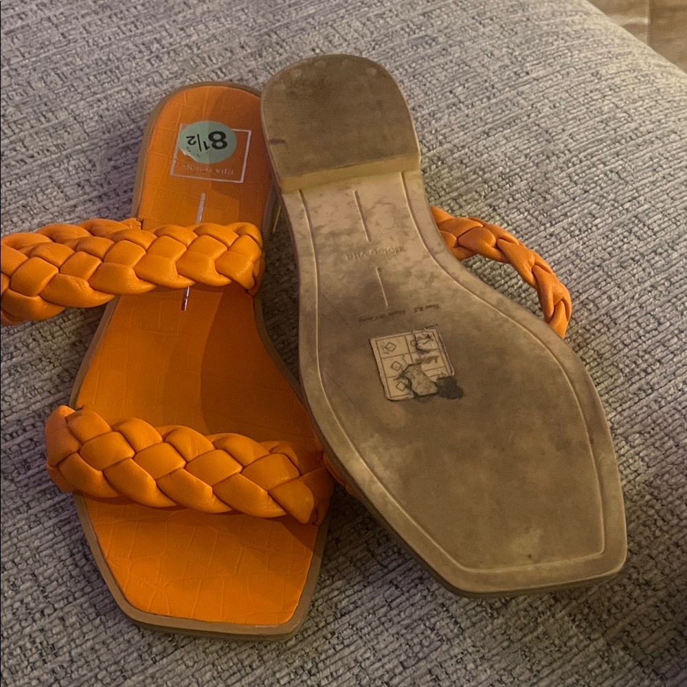 Dolce Vita Bright Orange Braided Sandals